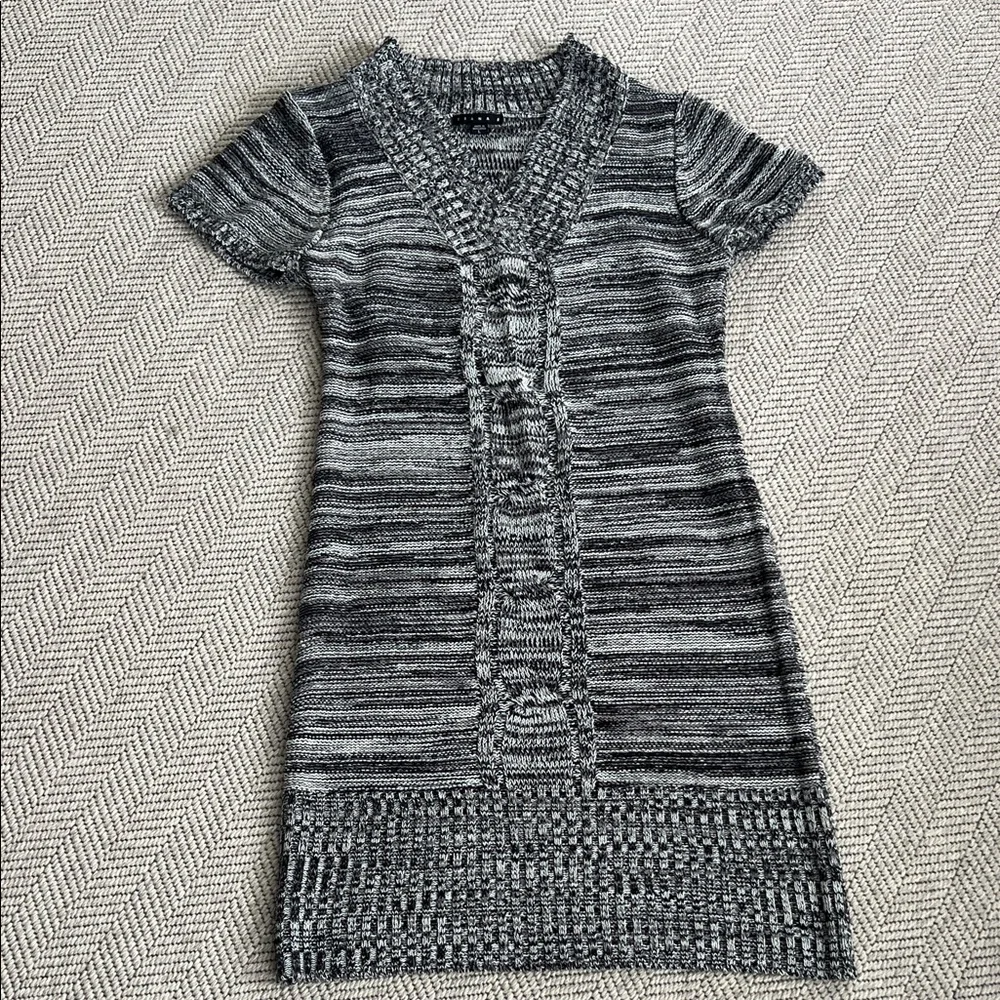 Tiana B. Black and Gray Knit Dress